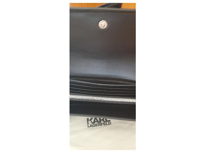 Karl Lagerfeld Cartera Saddle Continental FP Negro - vista 4