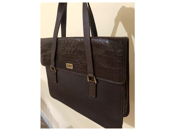 Borsa a spalla Gianfranco Ferré Marrone Scuro Pelle - vista 10