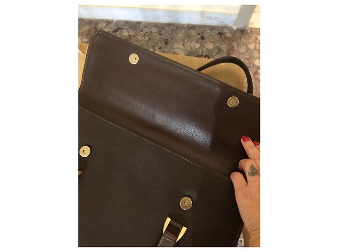 Borsa a spalla Gianfranco Ferré Marrone Scuro Pelle - vista 12