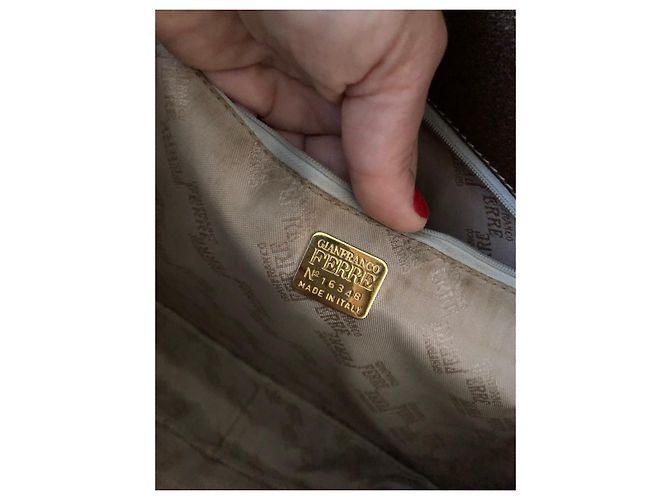 Borsa a spalla Gianfranco Ferré Marrone Scuro Pelle - vista 13