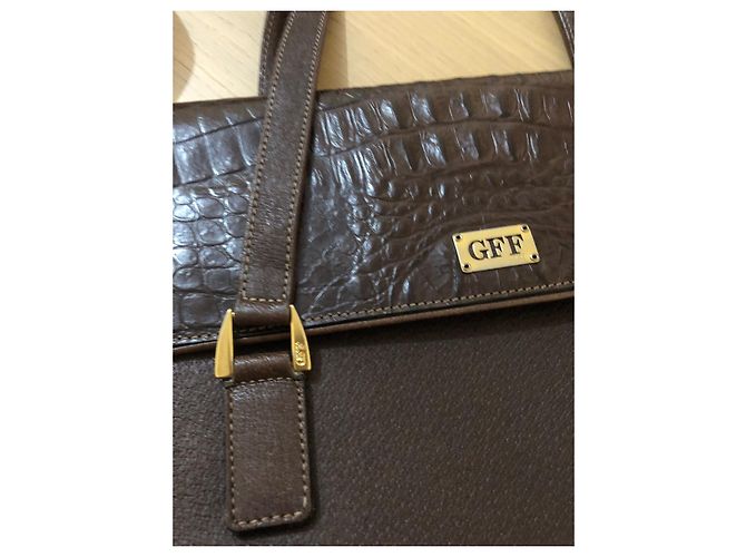 Borsa a spalla Gianfranco Ferré Marrone Scuro Pelle - vista 4