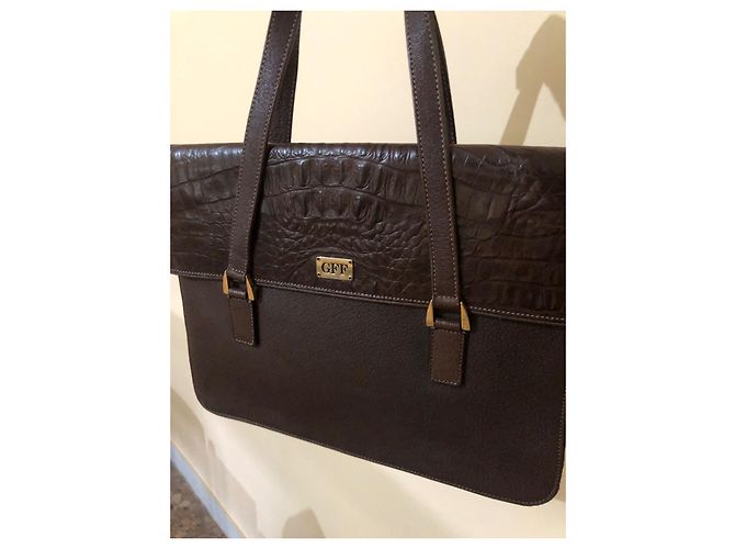 Borsa a spalla Gianfranco Ferré Marrone Scuro Pelle - vista 8