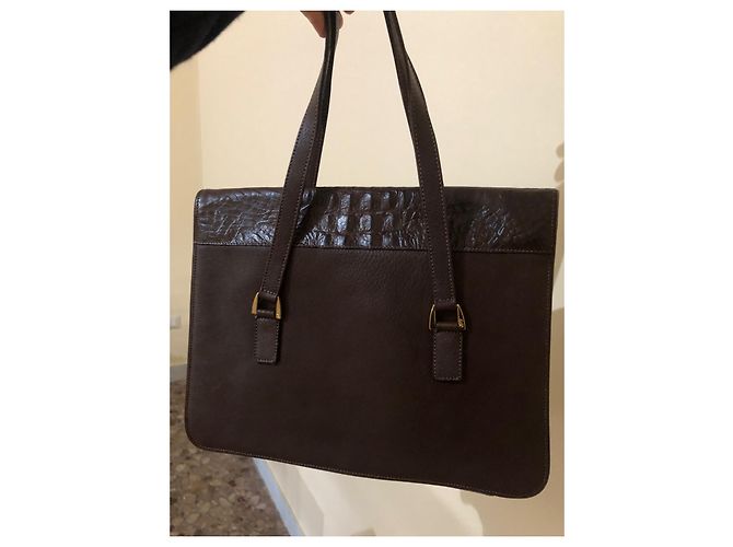Borsa a spalla Gianfranco Ferré Marrone Scuro Pelle - vista 9