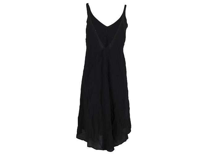 Vestido Reformation sin mangas con cuello en V en seda negra - vista 3