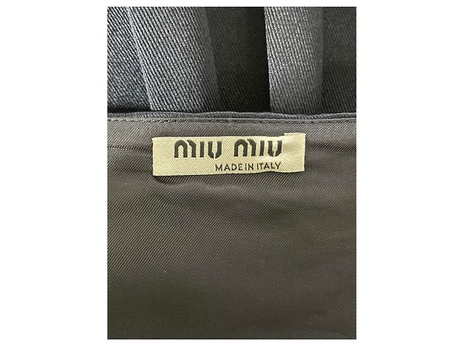 Top corto con peplum Duchesse de seda azul marino de Miu Miu - vista 6