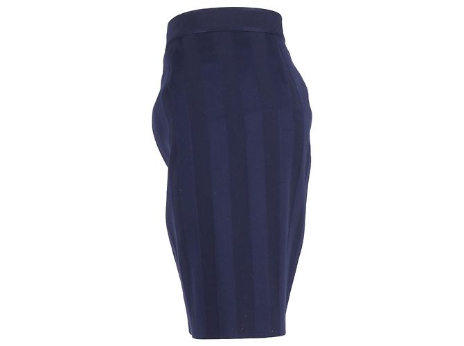 Saia listrada Thierry Mugler em lã azul - vista 2
