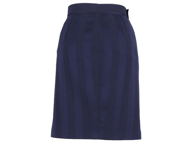 Saia listrada Thierry Mugler em lã azul - vista 3