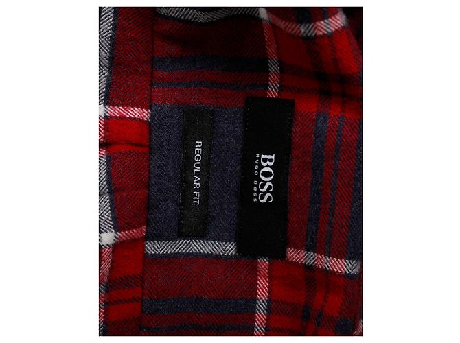 Camicia Hugo Boss a quadri Regular Fit in cotone Rosso - vista 4