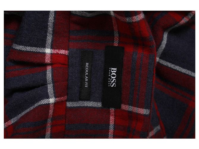 Camicia Hugo Boss a quadri Regular Fit in cotone Rosso - vista 9