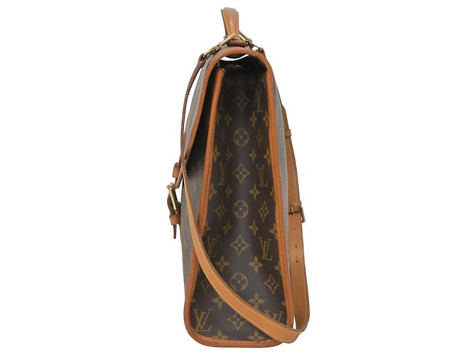 Sac porte-documents Louis Vuitton Beverly GM en toile enduite marron - vue 2