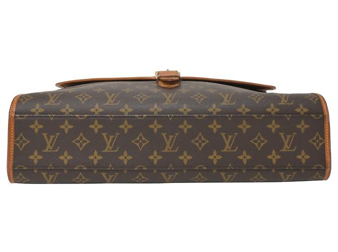 Sac porte-documents Louis Vuitton Beverly GM en toile enduite marron - vue 4