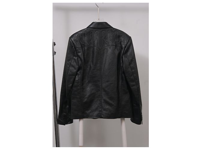 Saint Laurent Western Blazer Jacket in Black Leather - view 6