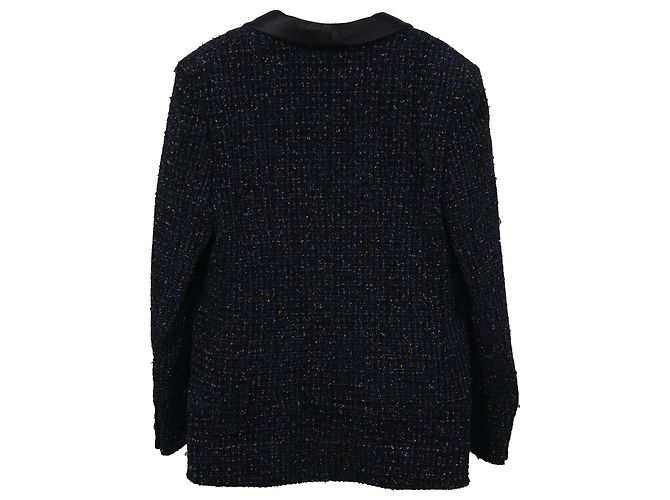 Chanel Single-Breasted Blazer in Deep Blue Wool - view 2