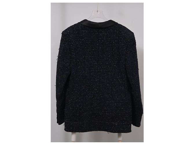 Chanel Single-Breasted Blazer in Deep Blue Wool - view 6