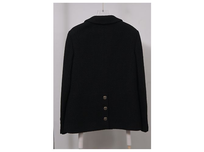Timeless Chanel Double-Breasted Blazer in Black Wool - view 6
