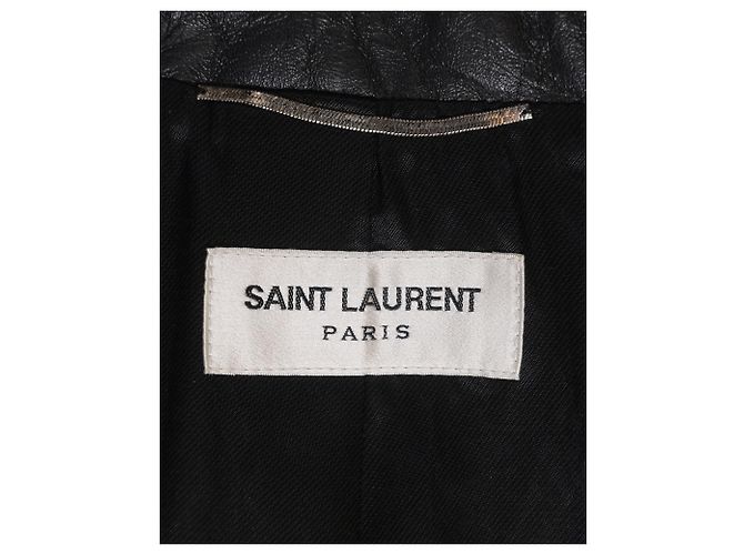 Saint Laurent Double-Breasted Jacket in Black Leather - view 4