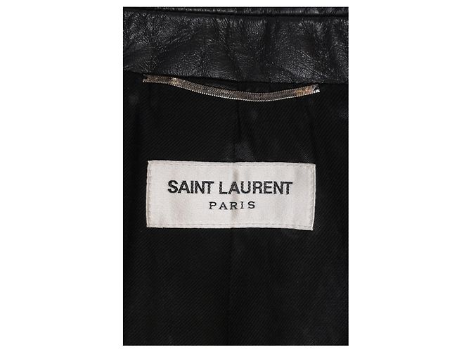 Saint Laurent Double-Breasted Jacket in Black Leather - view 8