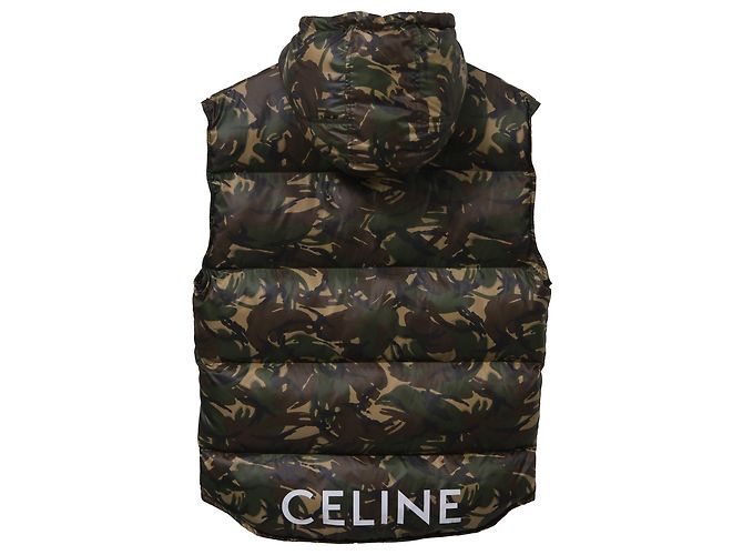 Céline Celine Camouflage Steppweste aus grünem Nylon - Ansicht 2