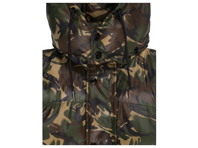 Céline Celine Camouflage Steppweste aus grünem Nylon - Ansicht 3