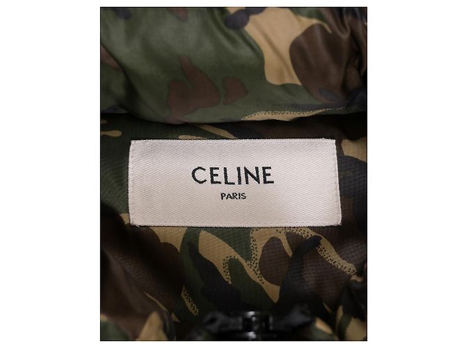 Céline Celine Camouflage Steppweste aus grünem Nylon - Ansicht 4
