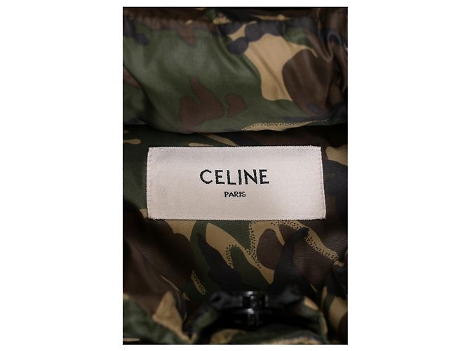 Céline Celine Camouflage Steppweste aus grünem Nylon - Ansicht 8