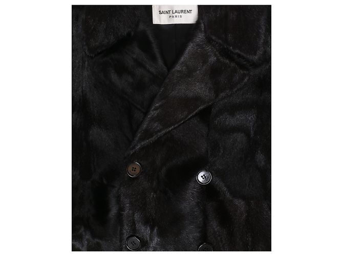 Giacca Saint Laurent con petto foderato in pelle di capra nera Nero - vista 3