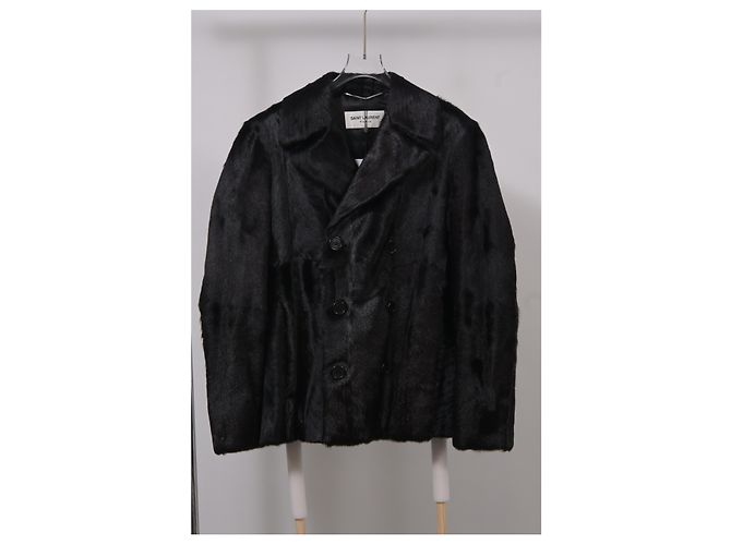 Giacca Saint Laurent con petto foderato in pelle di capra nera Nero - vista 5