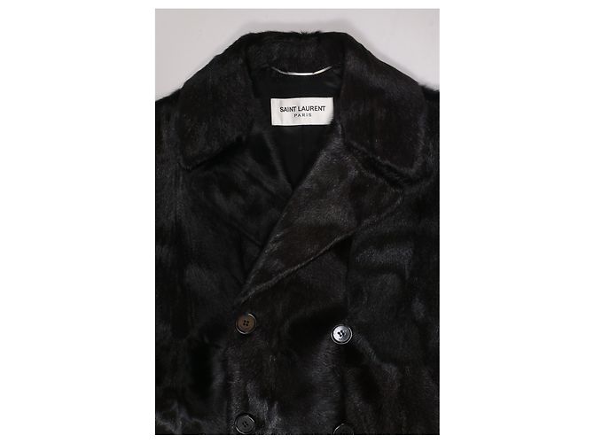 Giacca Saint Laurent con petto foderato in pelle di capra nera Nero - vista 7