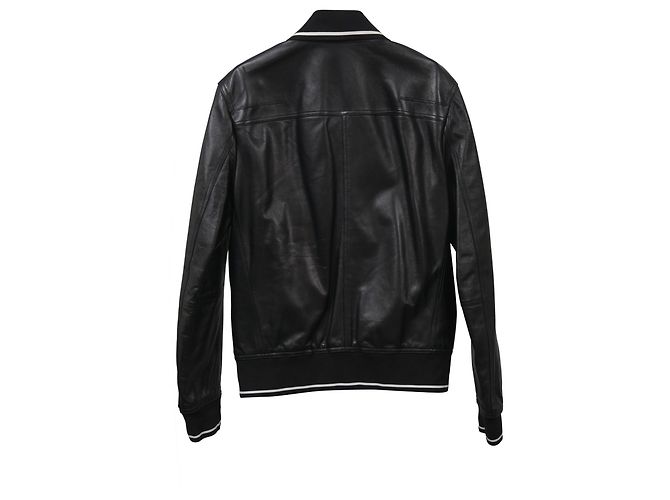 Giubbotto bomber Dior in pelle nera - vista 2