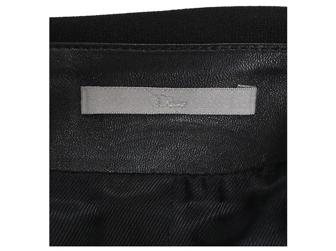 Giubbotto bomber Dior in pelle nera - vista 3