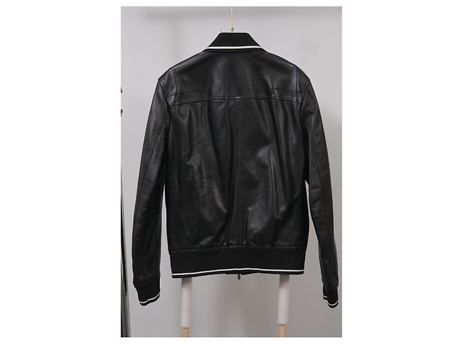 Giubbotto bomber Dior in pelle nera - vista 6
