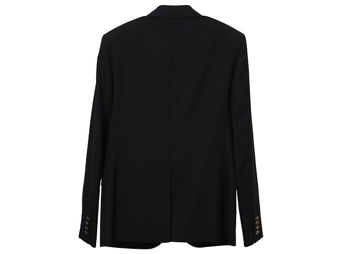 Blazer cruzado Saint Laurent en lana negra Negro - vista 2