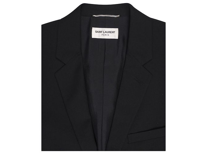 Blazer cruzado Saint Laurent en lana negra Negro - vista 3