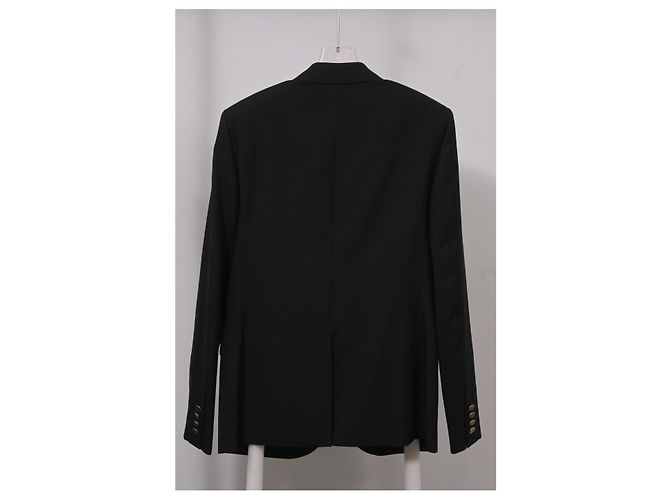 Blazer cruzado Saint Laurent en lana negra Negro - vista 6