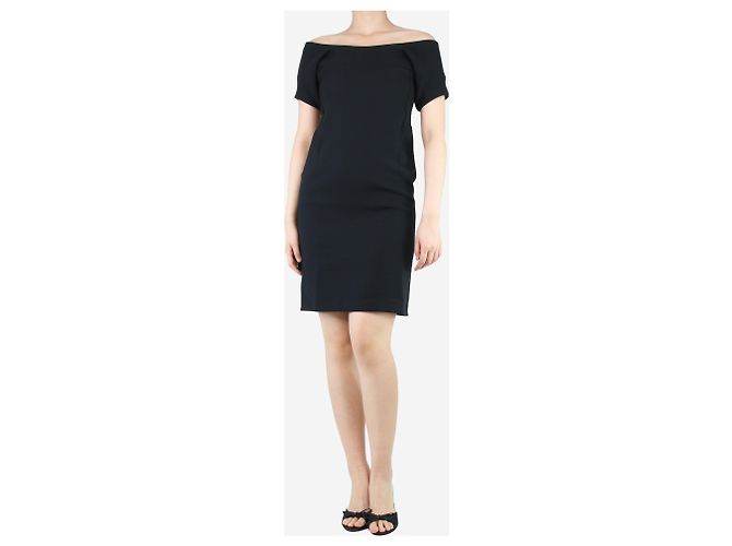 Jil Sander Schwarzes Kleid mit weitem Ausschnitt - Größe UK 8 - Ansicht 2