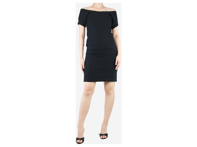 Jil Sander Schwarzes Kleid mit weitem Ausschnitt - Größe UK 8 - Ansicht 4