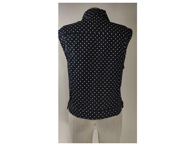 Escada Sport Veste sans manches à pois bleu beige - vue 3