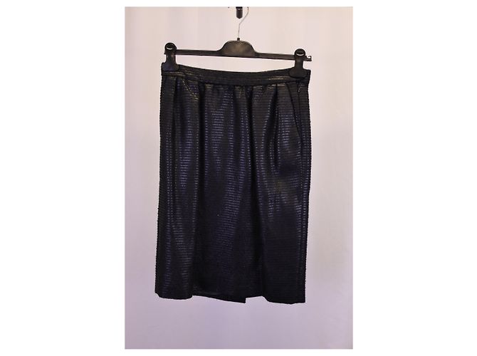 Saint Laurent Strukturrock aus schwarzem Polyester - Ansicht 4