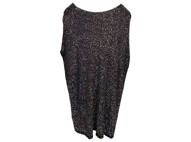 Verziertes Minikleid von Saint Laurent mit schwarzen Pailletten - Ansicht 2