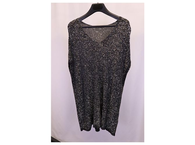 Verziertes Minikleid von Saint Laurent mit schwarzen Pailletten - Ansicht 4