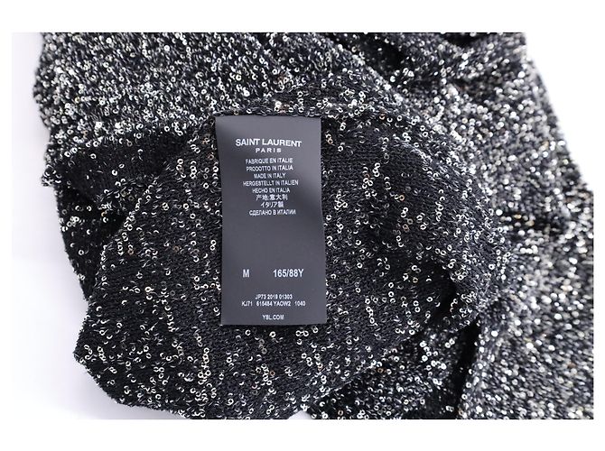 Verziertes Minikleid von Saint Laurent mit schwarzen Pailletten - Ansicht 6