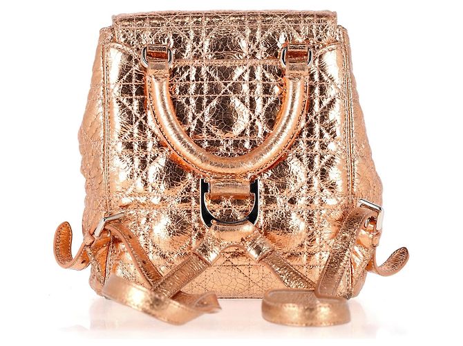 Zaino Dior Stardust in pelle dorata Metallico - vista 3