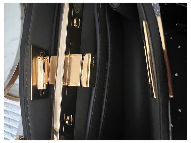 Fendi Peekaboo ISeeU Handtasche aus Eidechsenleder Weiß - Ansicht 3