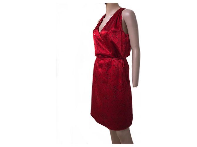 Vestido Valentino de seda rojo Roja - vista 3
