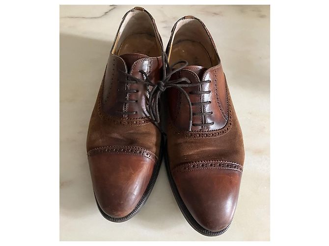 Autre Marque Magnanni Scarpe Stringate in Pelle e Scamosciato Marrone 41 - vista 2