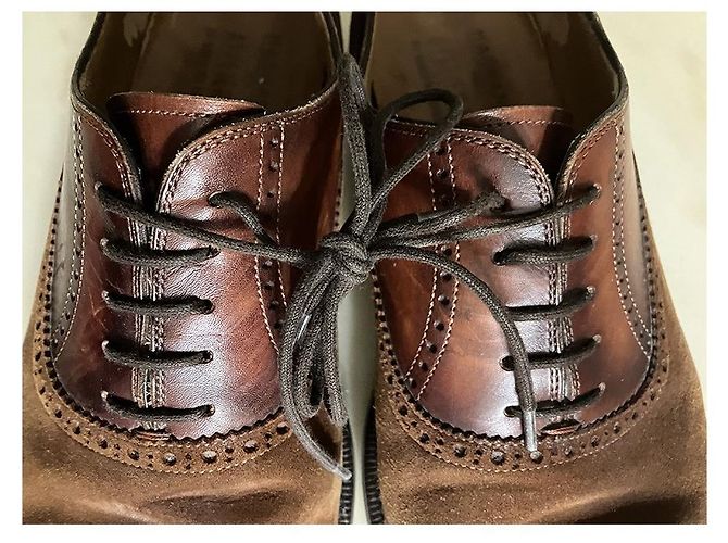 Autre Marque Magnanni Scarpe Stringate in Pelle e Scamosciato Marrone 41 - vista 4