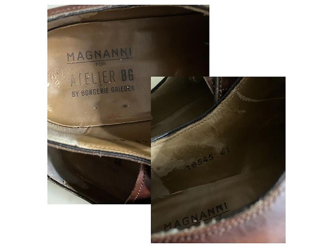 Autre Marque Magnanni Scarpe Stringate in Pelle e Scamosciato Marrone 41 - vista 6