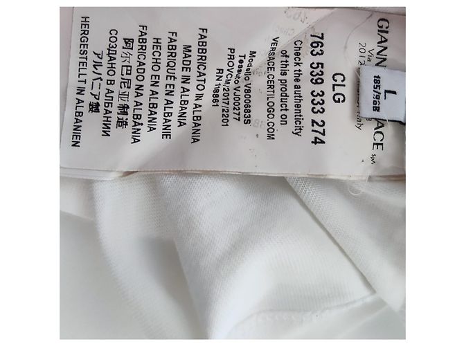 Maglietta bianca in cotone Gianni Versace Bianco - vista 3