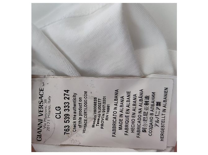 Maglietta bianca in cotone Gianni Versace Bianco - vista 9