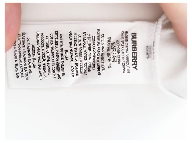 T-shirt Burberry Monster bianca in cotone Bianco - vista 8